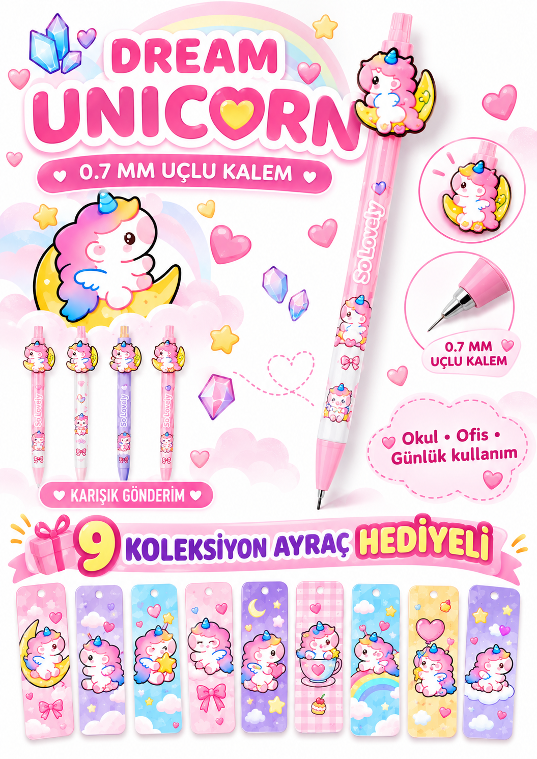 Uçlu Kalem - Unicorn 0.7 Uçlu Kalem